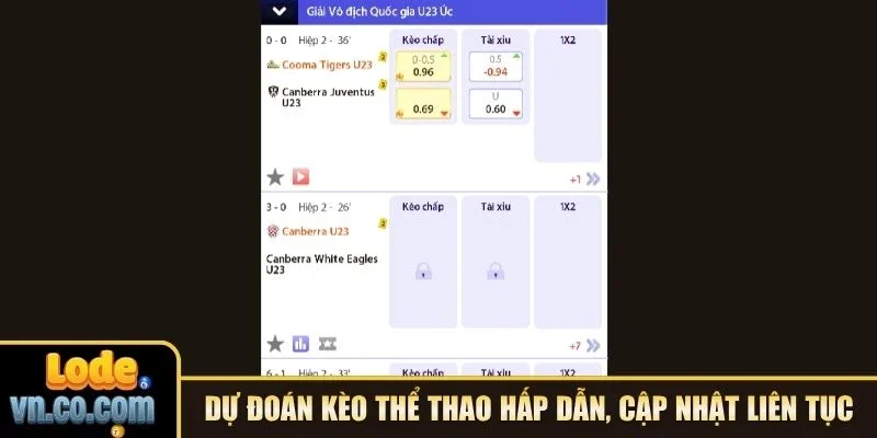 Dự đoán kèo thể thao hấp dẫn, cập nhật liên tục