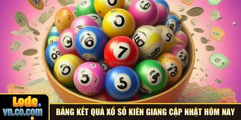 Bảng kết quả xổ số Kiên Giang cập nhật hôm nay