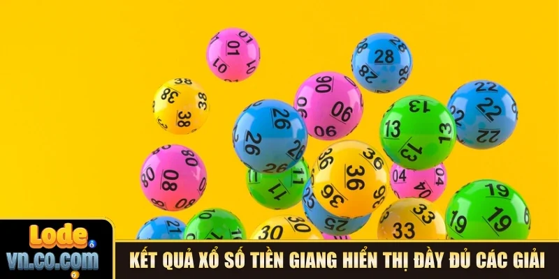 Kết quả xổ số Tiền Giang hiển thị đầy đủ các giải